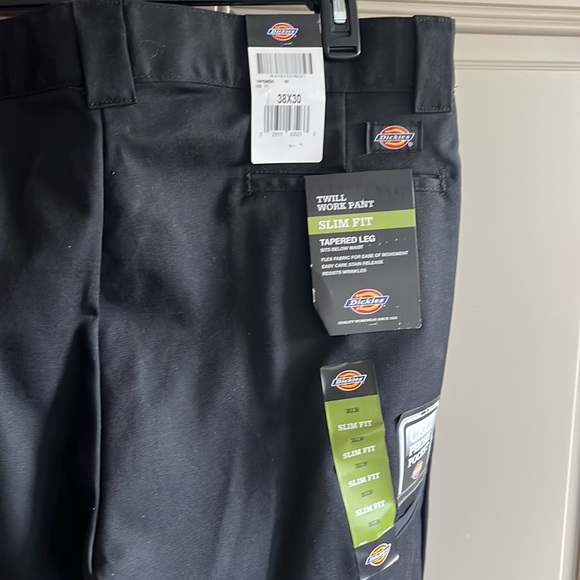Dickies Slim Fit Tapered Leg Black Pants 38 X 30 - Picture 4 of 5